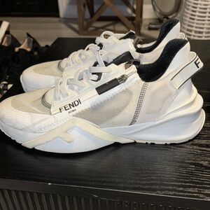 Fendi White and Black Athletic Sneakers
